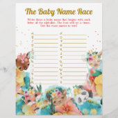 Dier Baby Bingo En Naam Race Baby shower Spel Flyer (Achterkant)