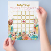 Dier Baby Bingo En Naam Race Baby shower Spel Flyer (Hand)
