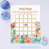 Dier Baby Bingo En Naam Race Baby shower Spel Flyer (Enkel)