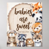 Dier Baby shower Baby's zijn Zoet Teken Poster (Voorkant)