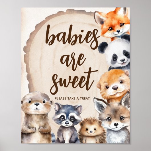 Dier Baby shower Baby's zijn Zoet Teken Poster (Voorkant)