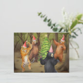 Dier Beer Tijger Kerstfeest Feestdagenkaart (Staand voorkant)