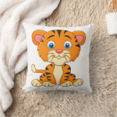 Dier cartoon illustratie knuffel tijger kussen (Deken)