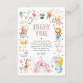 Dier Circus Carnaval Foto Verjaardagsfeest Bedankkaart (Voorkant)