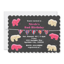 Dier Cookies Verjaardagsfeest Strooi Uitnodigingen