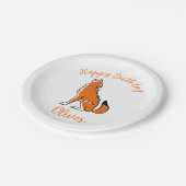 Dier - Cool Red WOLF -Happy Birthday - Papieren Bordje (Gekanteld)