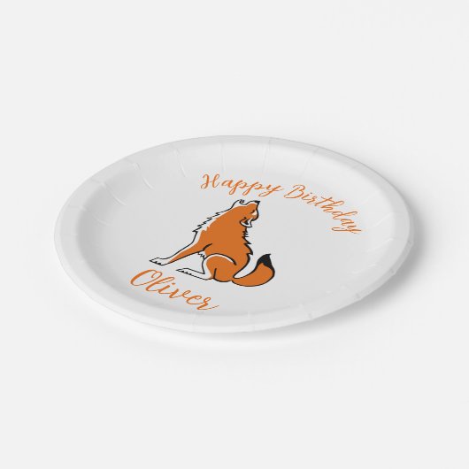 Dier - Cool Red WOLF -Happy Birthday - Papieren Bordje (Gekanteld)