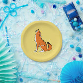 Dier! Cool Red WOLF -Wildlife -Yellow Papieren Bordje (Feest)