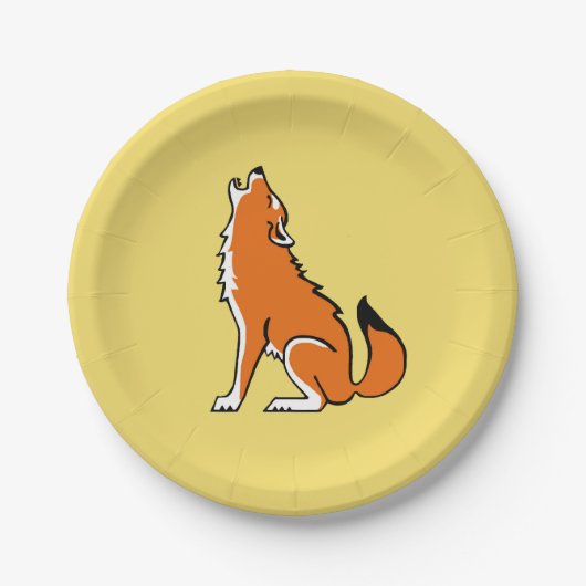 Dier! Cool Red WOLF -Wildlife -Yellow Papieren Bordje (Voorkant)