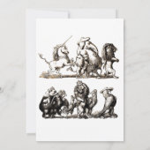 Dier Cute Kunst Eenhoorn Olifant Leeuw Dierentuin Kaart (Achterkant)