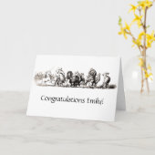 Dier Cute Kunst Eenhoorn Olifant Leeuw Dierentuin Kaart (Gele Bloem)