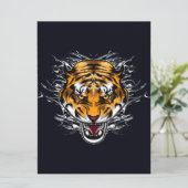 Dier Cute Tijger | In badkuip muur  (Staand voorkant)