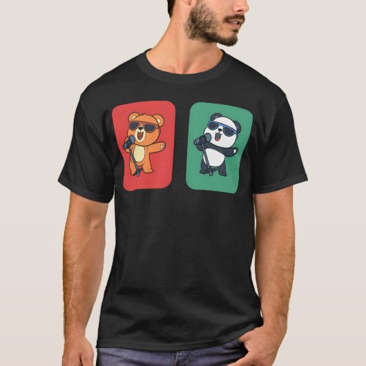 Dier dat karaoke zingt enthousiast grappig t-shirt (Voorkant)