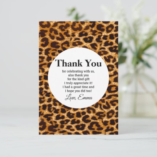 Dier, dierenprint, Luipaard, jachtluipaard dank je Kaart (Staand voorkant)