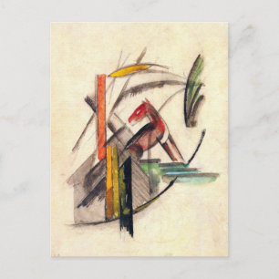 Dier door Franz Marc, Vintage Expressionisme Kunst Briefkaart