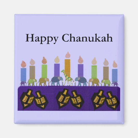 Dier Dreidel Hannukah Menorah Magnet (Voorkant)
