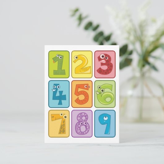 Dier en aantal briefkaart (Staand voorkant)