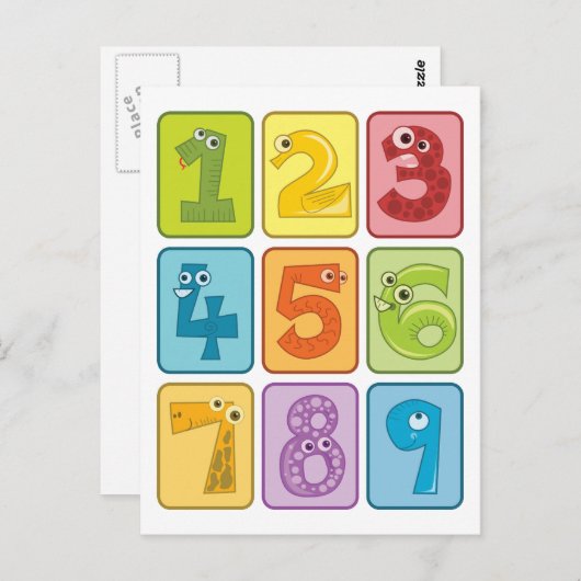 Dier en aantal briefkaart (Voorkant / Achterkant)