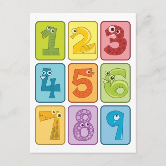 Dier en aantal briefkaart (Voorkant)