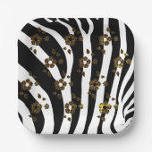 Dier- en bloemontwerp papieren bordje (Voorkant)