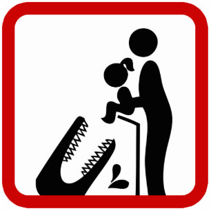 Dier geen dochter aan de Krokodilentuin. Staand Fotobeeldje