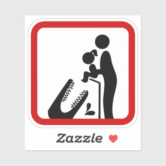 Dier geen dochter aan de Krokodilentuin. Sticker (Vel)