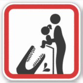 Dier geen dochter aan de Krokodilentuin. Sticker (Voorkant)