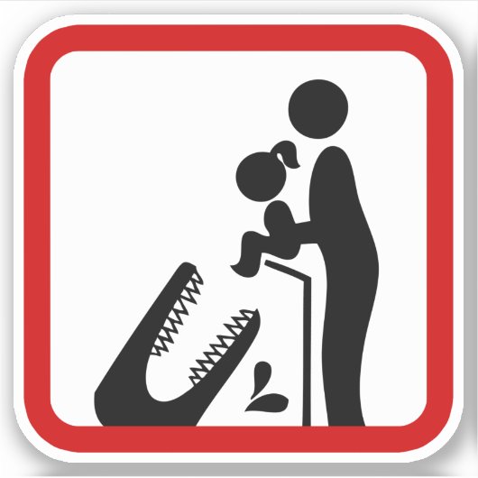 Dier geen dochter aan de Krokodilentuin. Sticker (Voorkant)