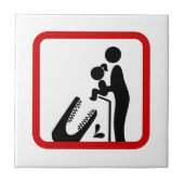 Dier geen dochter aan de Krokodilentuin. Tegeltje (Voorkant)