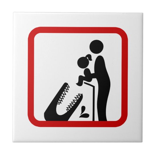 Dier geen dochter aan de Krokodilentuin. Tegeltje (Voorkant)