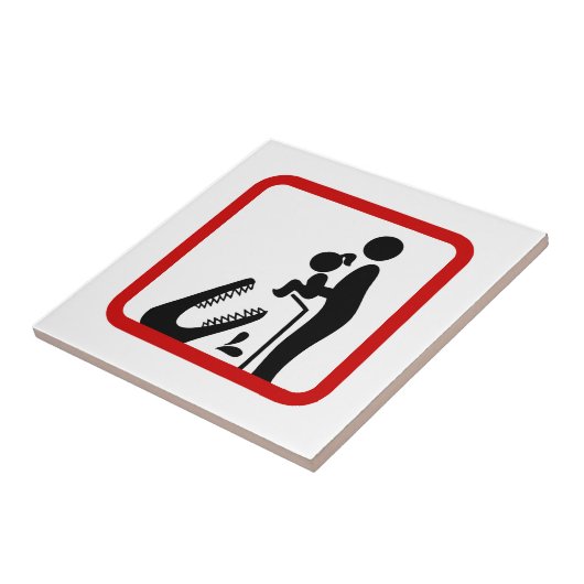 Dier geen dochter aan de Krokodilentuin. Tegeltje (Zijkant)