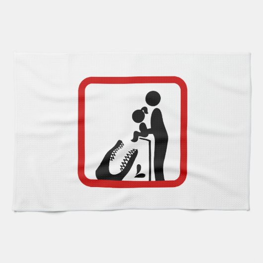Dier geen dochter aan de Krokodilentuin. Theedoek (Horizontaal)