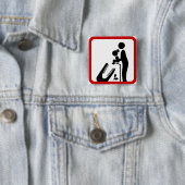 Dier geen dochter aan de Krokodilentuin. Vierkante Button 5,1 Cm (In situ)