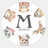 Dier Gepersonaliseerde Gift en Envelop Klasse Ronde Sticker (Voorkant)