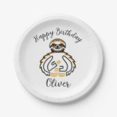 Dier - Graphic SLOTH - Wilde dieren - Partij Papieren Bordje (Voorkant)