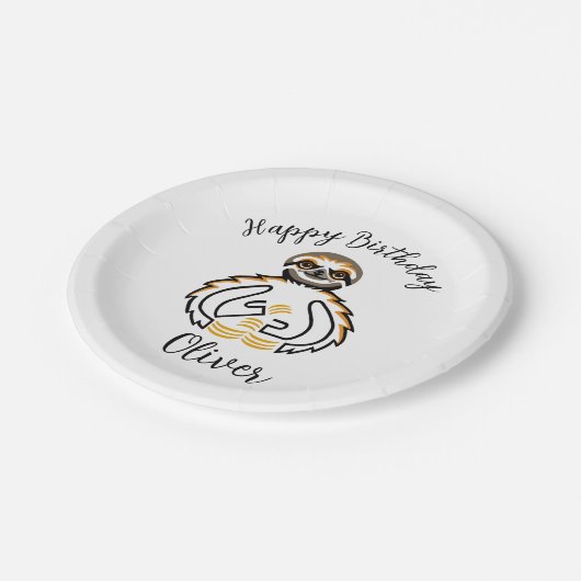 Dier - Graphic SLOTH - Wilde dieren - Partij Papieren Bordje (Gekanteld)