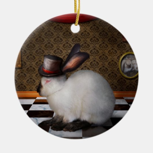 Dier - Het Konijn - Omgekeerde versie Keramisch Ornament (Voorkant)