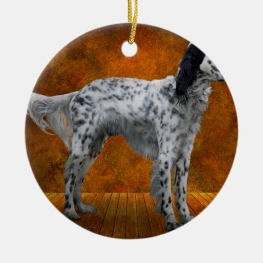 Dier - Hond - De Engelse Setter Keramisch Ornament (Voorkant)