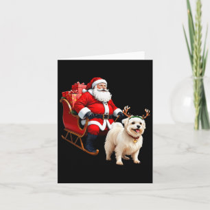 Dier Hondenliefhebber Kerstman slee Maltese rendie Kaart