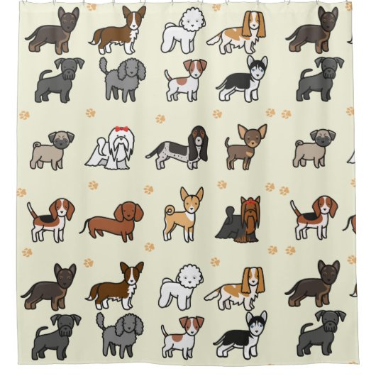 Dier Hondenliefhebber Puppy Fun Douchegordijn (Voorkant)