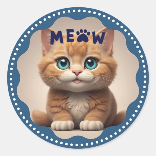 Dier huisdier schattig kat ronde sticker (Voorkant)