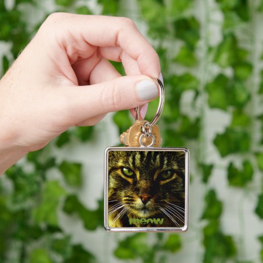 Dier hypnotiserende Kat Ogen Foto Sleutelhanger (Hand)