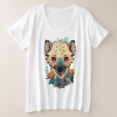 Dier in de bloem grote maat t-shirt (Design voorkant)