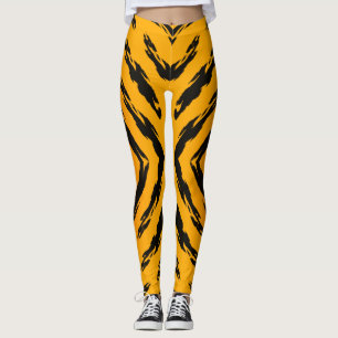 Dier Kat Tijger Huid Patroon Strepen Vakantie Pret Leggings