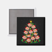 Dier Kerstboom Kerstman Hoed Rode Panda Kerstmis  Magneet (Voorkant / Achterkant)