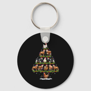 Dier Kerstboom Lichtjes Kip Koe Geit Boerderij Sleutelhanger