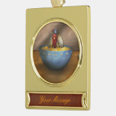 Dier - Kip - Kippenstoofpot Verguld Banner Ornament (Links)