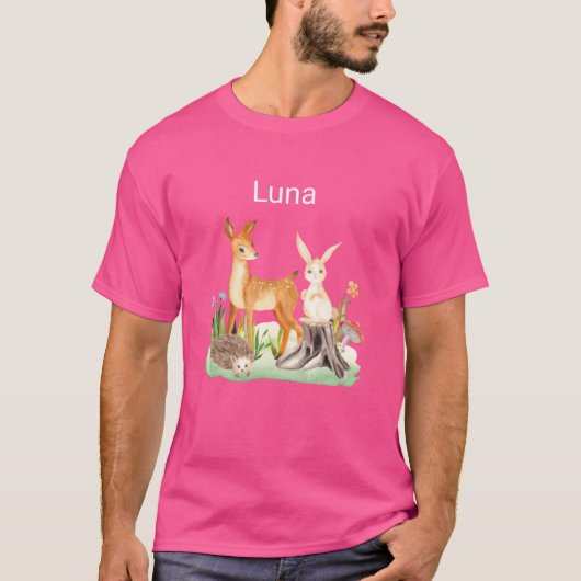 Dier konijn egel Luna vrienden T-shirt (Voorkant)