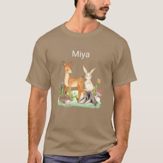 Dier konijn egel Miya retro T-shirt
