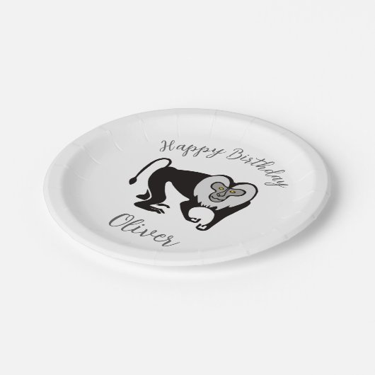 Dier - Leeuwenstaartmakaak - Wildlife - Feest Papieren Bordje (Gekanteld)